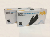 Перчатки Wally Plastik нитровинил, неопудренные, полностью текстурированные, черные, 50 пар/упак